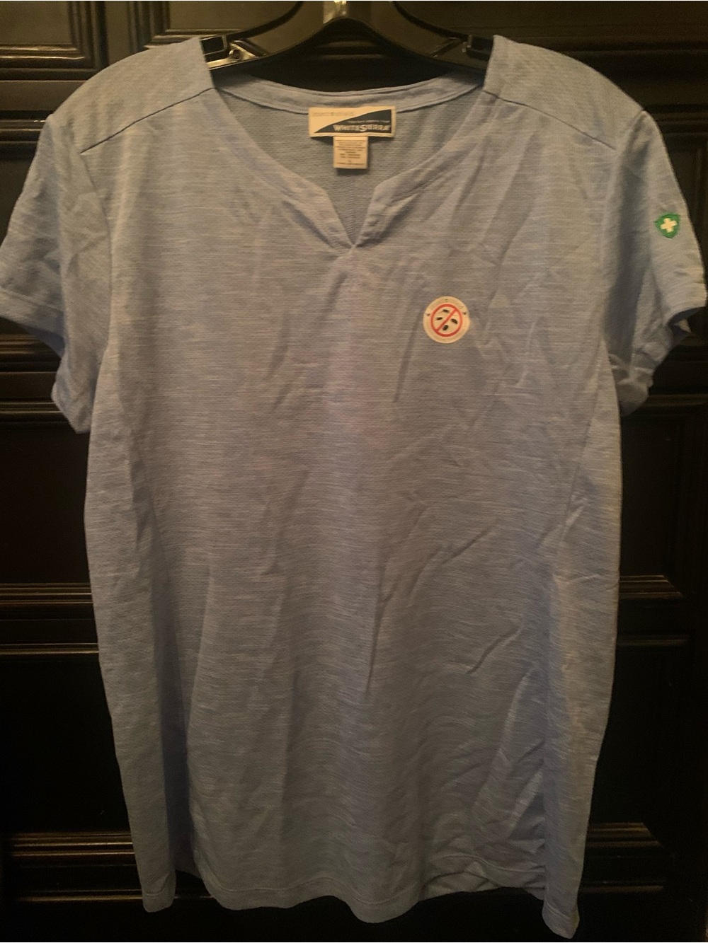 White Sierra Insect Shield Light Blue Short Sleeve V-Neck Tee